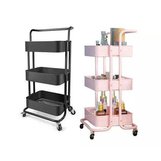 Beauty Trolley – Salonwagen met 3 Ladebakken & Zwenkwielen-Hairandnatureb2b