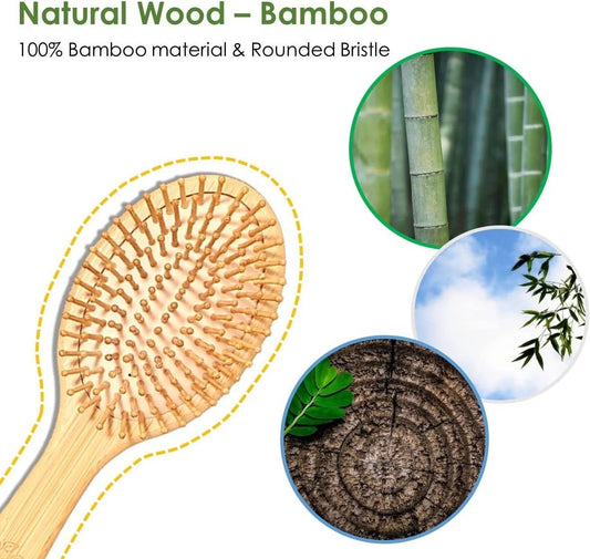 Bamboo Hair Brush – Natuurlijke Houten Borstel voor Gezond Haar-Hairandnatureb2b