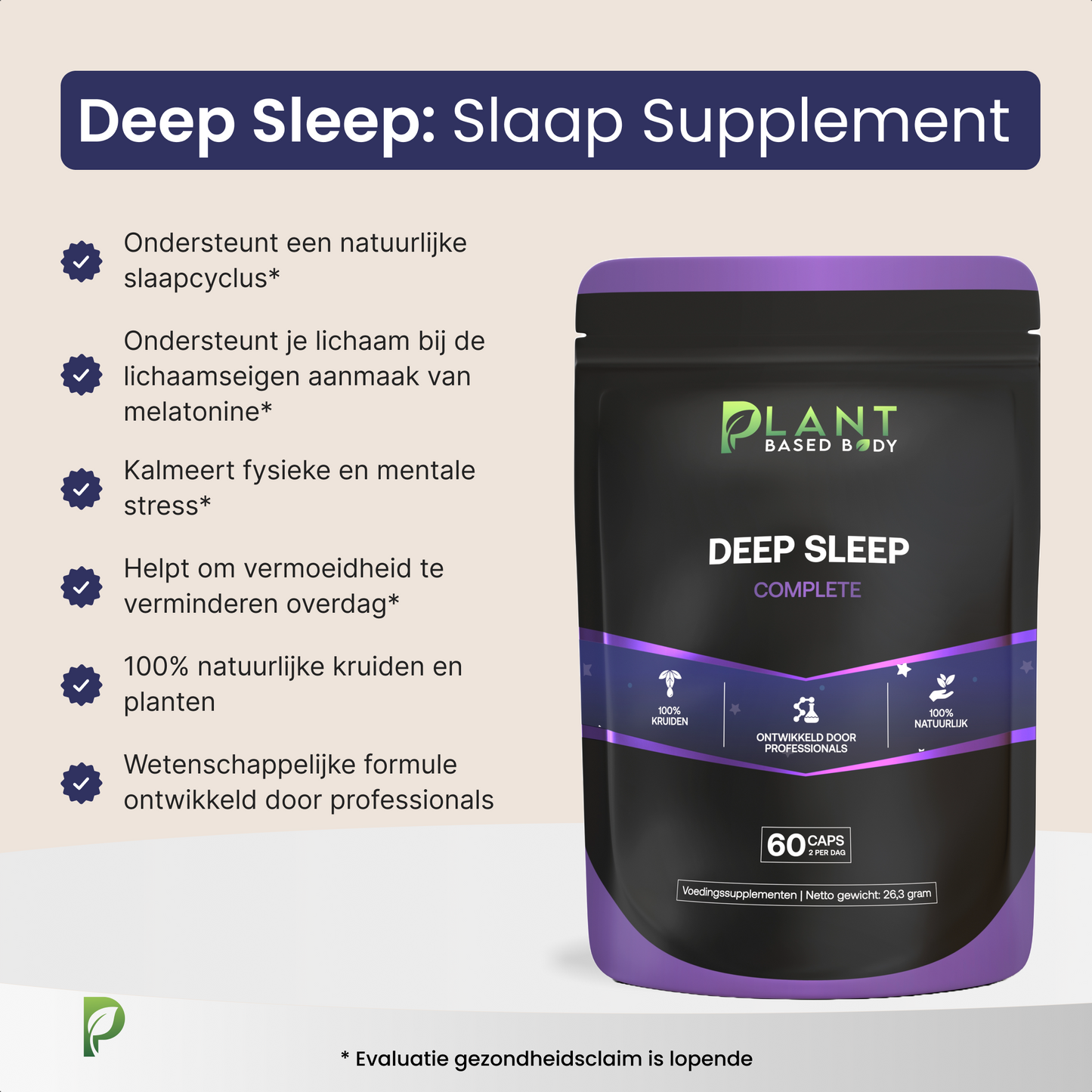 Deep Sleep – Natural sleeping pills for a good night's sleep and against stress – 60 capsules